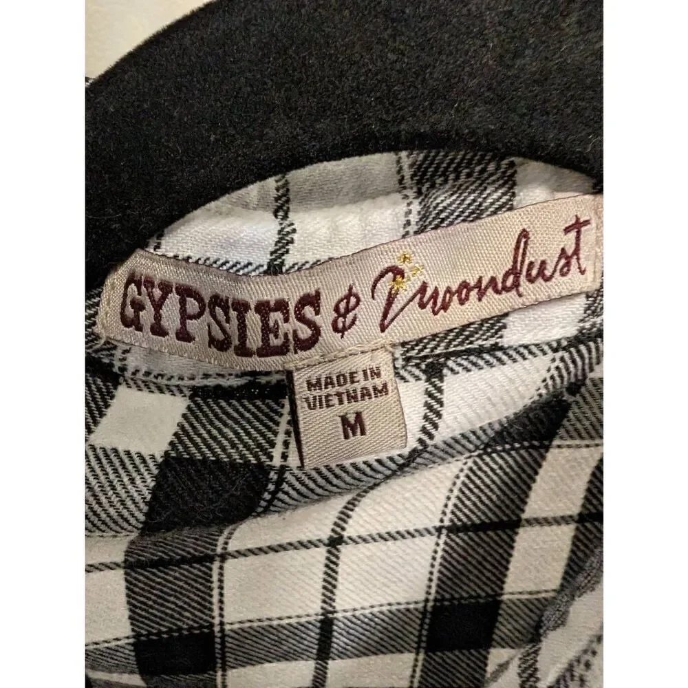 Juniors' Long Sleeve Ruffled Woven Shirt Size Medium